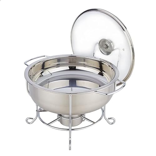 Conjunto de pratos chafing, aquecedor de alimentos de aço inoxidável com bandejas de água/alimentos