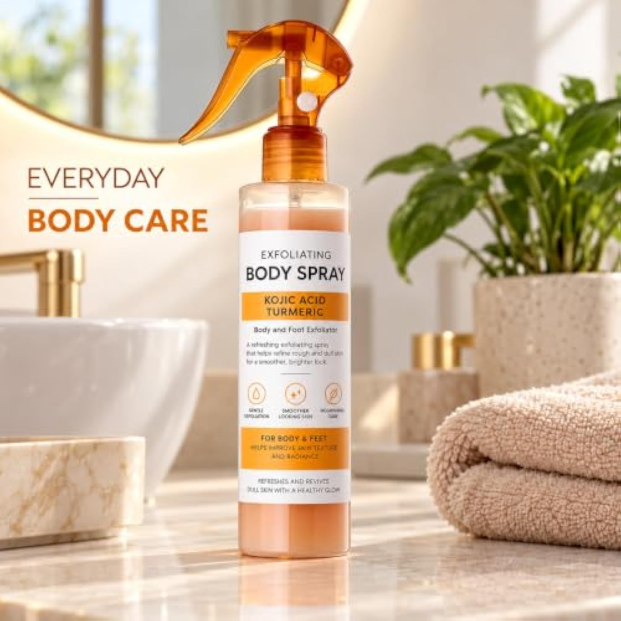 Exfoliating Kojic Acid Turmeric Spray Body Foot Exfoliator