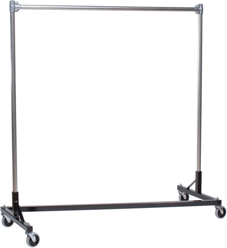 Heavy Duty 5ft Z-Rack - Single Rail with 5ft Uprights (Silver/Black) (67" H x ...
