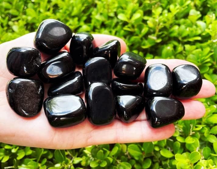 Zenkeeper Piedra curativa de obsidiana negra grande y pulida, 12 libra, obsidiana negra para Wicca, Reiki, cristal de energía curativa