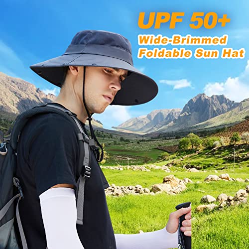 Image of Women Wide Brim Face Mask Sun Hat Detachable Neck Face Flap Ponytail UV Protection Visor Hat Garden Fishing Hiking