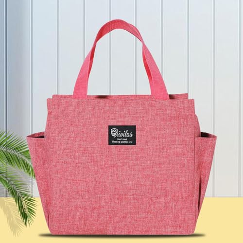 Lunch Bag Insulated Tote Cooler Bag Lunch Box for Women and Men Large Capacity Lunch Tote Bag Waterproof Bento Bag for Work Picnic (Red)