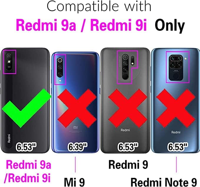 Miniatura 2 de Asuwish Funda de teléfono para Xiaomi Redmi 9A Redme 9i con protector de pantalla de vidrio templado y accesorios de celda suave y delgada de