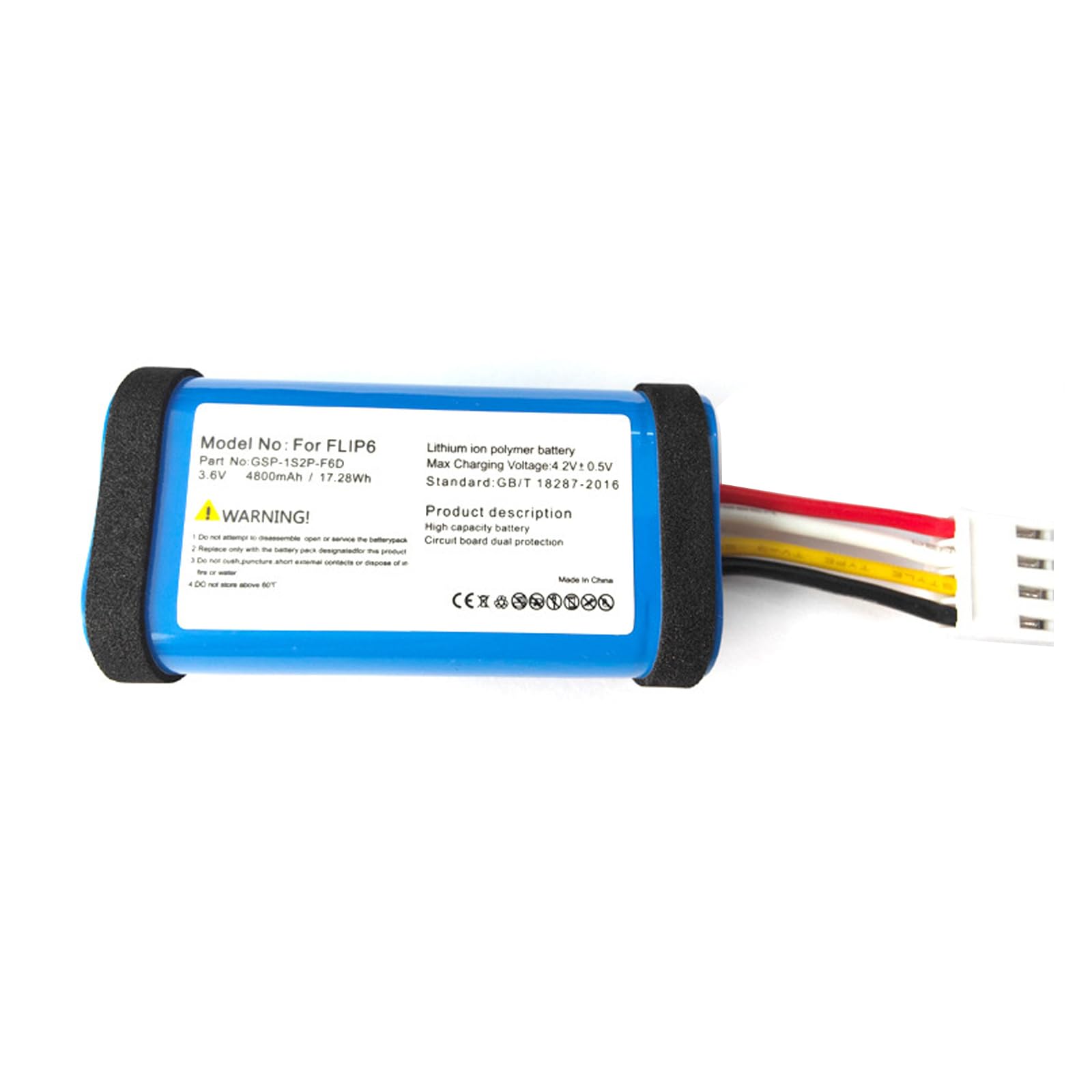 Batteria al litio (3,6 V 4800 Amh) adatta per batteria audio Bluetooth Jbl Flip 6