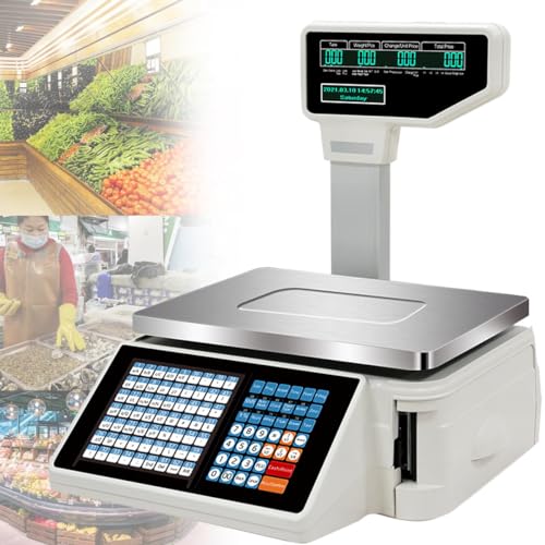 Báscula comercial con impresora integrada y pantalla miniatura 1