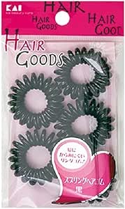 貝印 ヘアグッズ スプリングヘアゴム 黒 5P HA3050