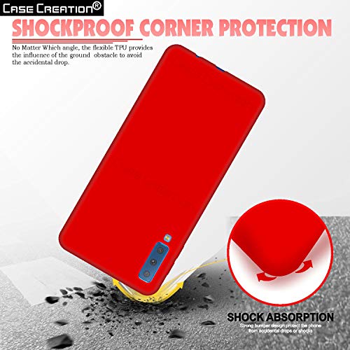 Image of Case Creation Luxurious OG Series for Samsung A7 2018 Case Cover,Anti-Dirty Slim Case Frosted Matte Cute Candy TPU Raised Bezel (Splash of Color) Back Cover for Samsung Galaxy A7 (2018) -Wine Red