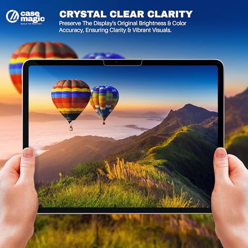 Image of CaseMagic Pack of 1 Tempered Glass For iPad Air 13 inch M3 /M2 2025 /2024, iPad Pro 13 M4 2024 Screen Protector, 9H hardness, Ultra Clear, Scratch Resistant, Responsive Touch, Shatter Proof, Bubble Free