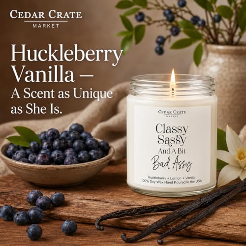 Image of CEDAR CRATE MARKET - Funny Candles for Women Adult Humor - Classy Sassy - Best Friend Birthday Gift for Who Have Everything, Retirement, Woman Coworker, Girlfriend, 100% Soy Wax, Handmade in USA