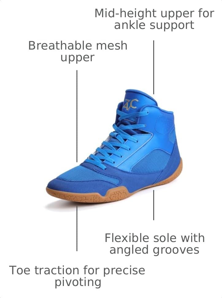 Image of ZVC Wrestling Shoes Men Boxing Shoes for Fighting Shoes Powerlifting Bodybuilding Boots Footwear