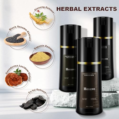 hair dye shampoo,Hair Instant Dye Shampoo,Natural Hair Color Shampoo for Gray Hair Coverage,Hair Dye Shampoo 3 in 1,hair dye shampoo for men& women (Black) - Image 4