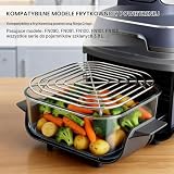 LOLANIUT Airfryer ruszt do grillowania ze stali nierdzewnej, akcesoria Airfryer do szklanego pojemnika Ninja CRISPi 3,8 l, wkład do stojaka Crisper Rack SUS304, bez powłoki, nadaje się do mycia w