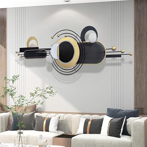 Large Black Geometric Metal Wall Art Cover