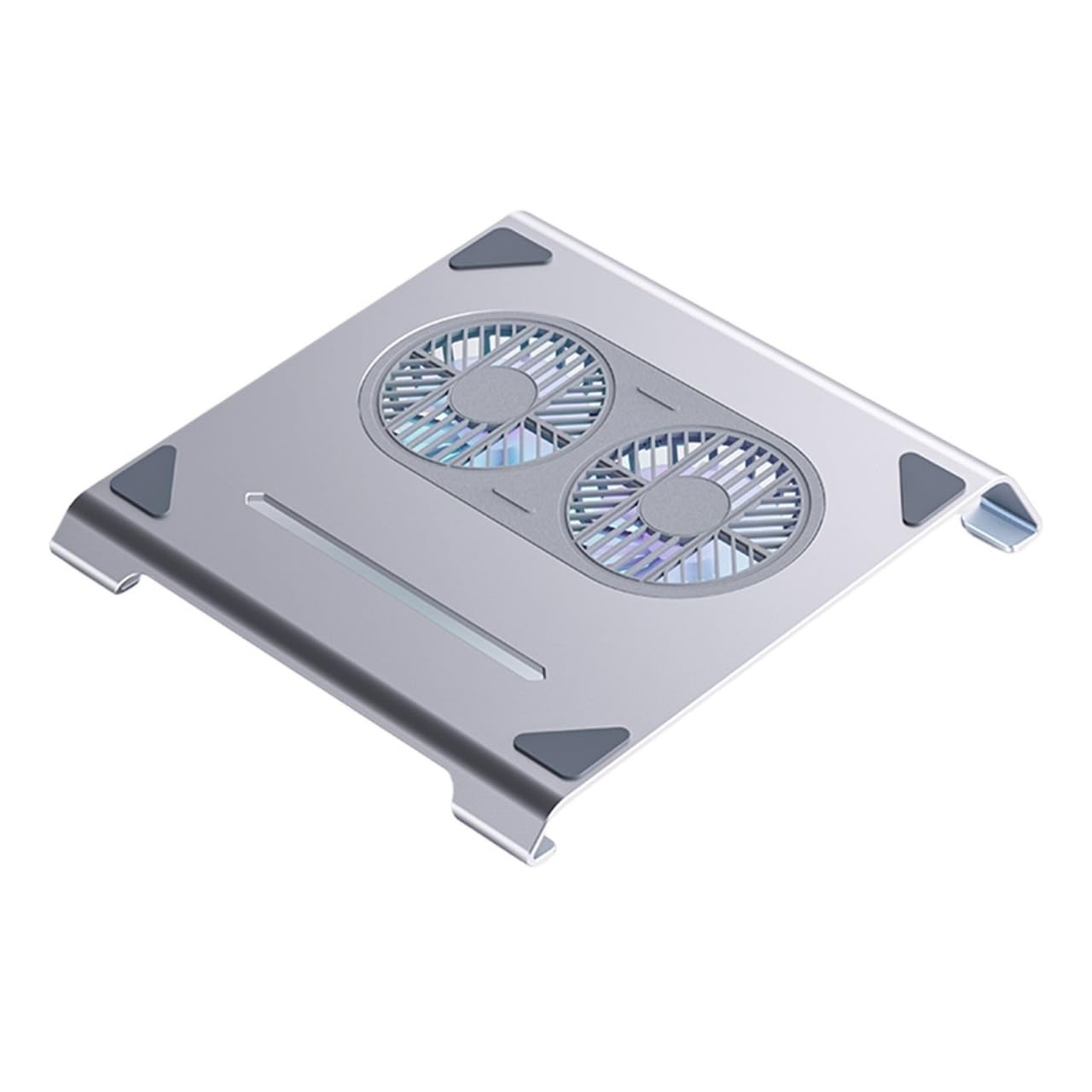 Supporto regolabile per laptop in lega di alluminio per radiatore a doppia ventola con porta di tipo C (argento)