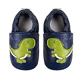  MAECKI Baby Weicher Leder Lauflernschuhe Junge Mädchen Krabbelschuhe Kleinkind Babyhausschuhe Rutschfesten Wildledersohlen