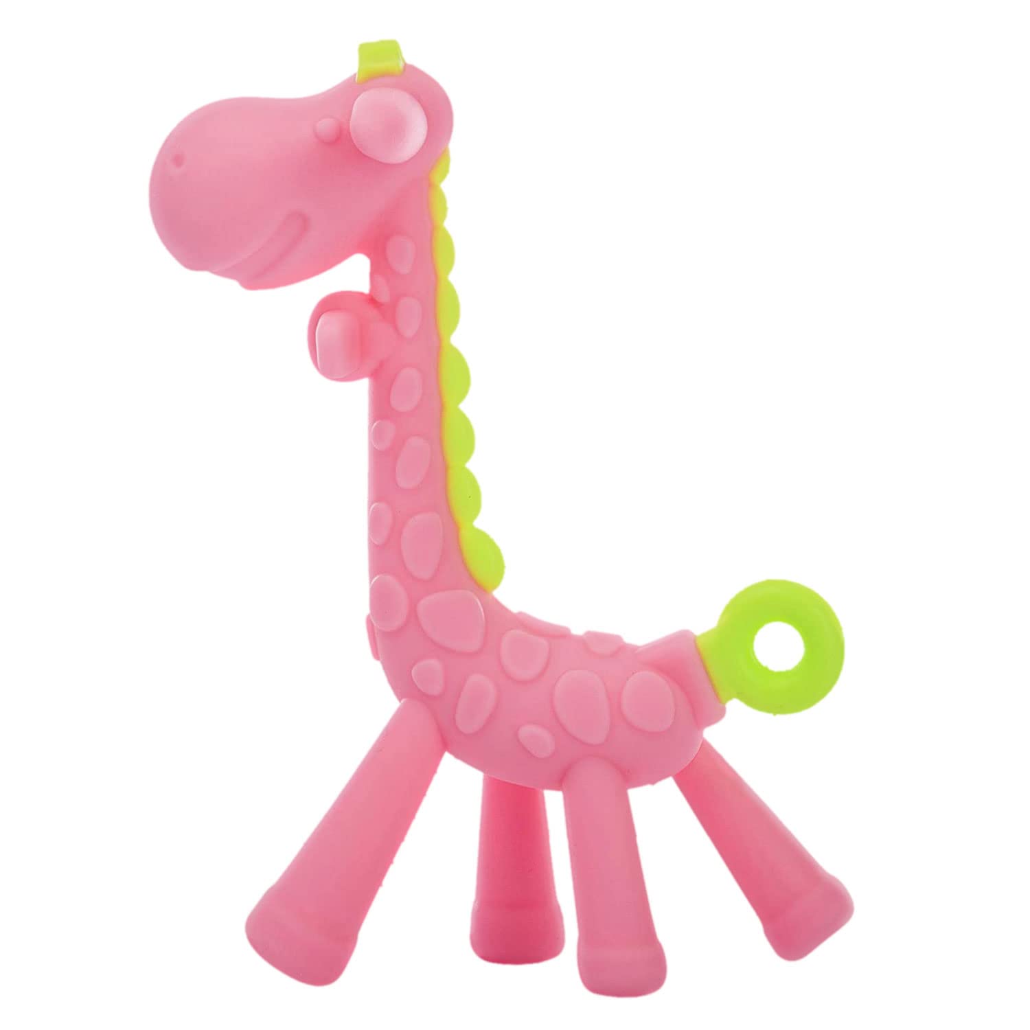 Hopop Soft Silicone Giraffe Teether | Silicone Teething Baby Teether | Bpa Free | Suitable For 4 Months To 3 Years Babies | Pink, Infant-image-2