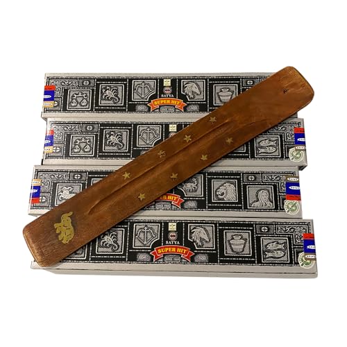 VIE Satya Incense Sticks, 4 Packs x 15g, with Incense Holder, Super Hit, Other Colour