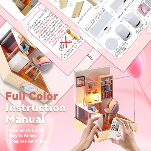 Image of Flever Dollhouse Miniature DIY House Kit Creative Room with Furniture for Romantic Artwork Gift (World of Creativity)
