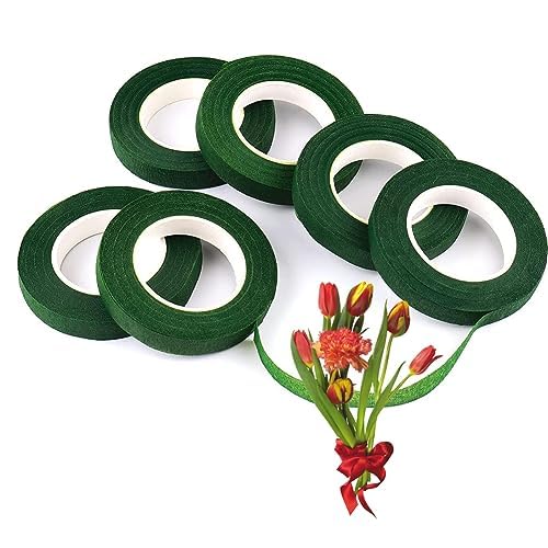 SYOSI 10 Rolls Floral Tape,1/2" Green Floral Tapes, Flower Tape for Bouquet Stem Wrap, Wedding Corsages Florist Tape for Flower Arrangements Supplies Craft 30 Yds/Roll