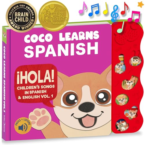 Image of Coco Learns Spanish Vol. 1 | Musical Spanish Book & Bilingual Toy for Toddlers & Babies; Libros en Español para Niños; Spanish Baby Book & Children’s Book; Learn Spanish for Kids, Niñas, Niños, Bebes
