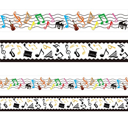 Image of 69ft Musical Notes Bulletin Board Borders - Music Room & Classroom Trim Border Paper Decor