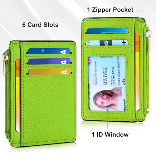 Image of Tipmile Womens Credit Card Holder Wallet, Small Slim RFID Blocking Sleeve | Mini Tiny Cute ID Case, Minimalist Zipper Pocket Wallet, Thin Coin Purse, Mothers Gift