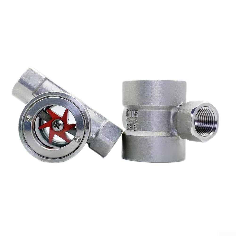 Indicatore di flusso d'acqua industriale in acciaio inossidabile 304, osservatore tubo di flusso filettato DN10-DN50 per olio gas acido alcali per media, dispositivo di monitoraggio visivo (DN50)