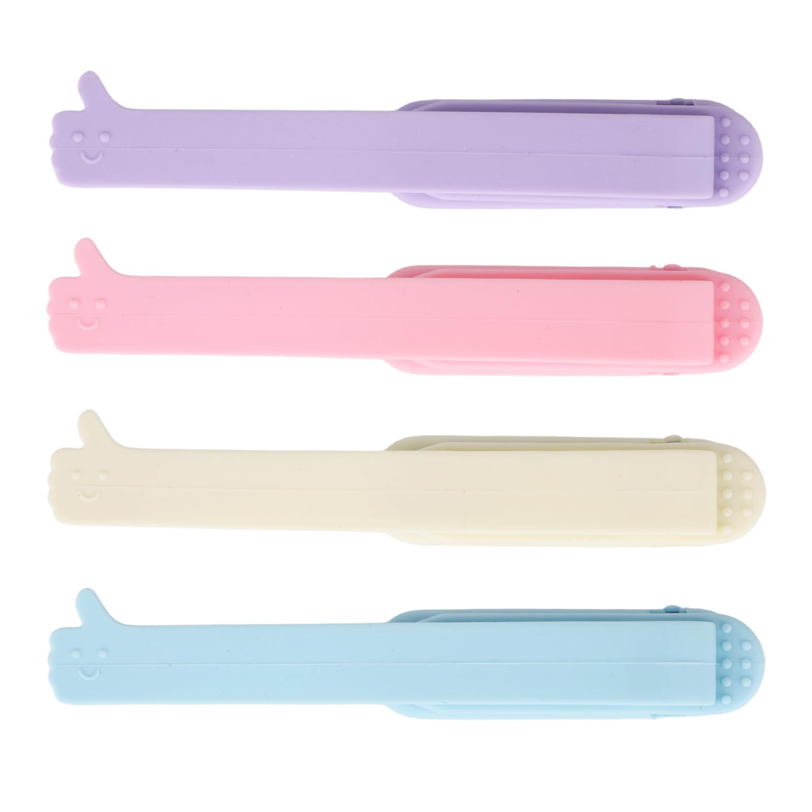 Goktvai 4pcs Automatic Bookmark, Silicone Iron Fun Bookmark with Pen Holder for Reading Women Kids Teacher Student