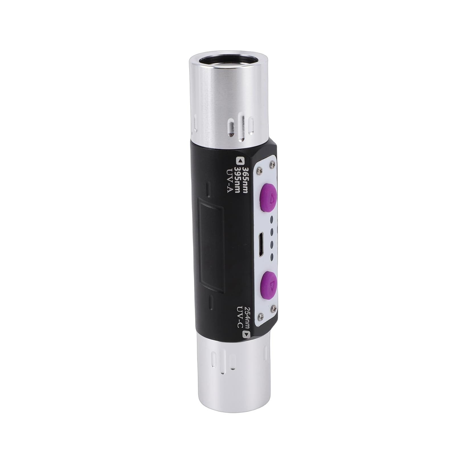 FILFEEL Lampe de Poche à Lumière Violette – Détecteur à Double Tête Rechargeable 3 W avec Longueurs d'onde 254 Nm + 365 Nm + 395 pour la Détection de Contrefaçon de Billets de Banque, l'évaluation,