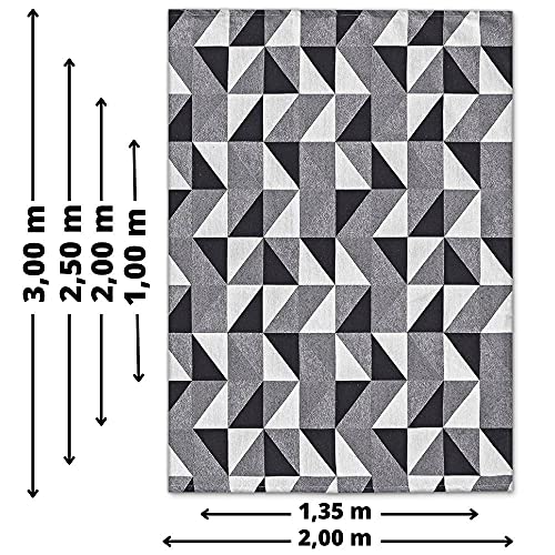 Tapete de Sala Dallas 2,00mm x 3,00m Geométrico Luxo Preto