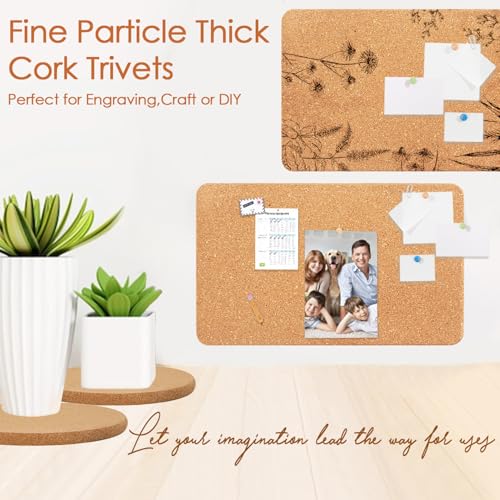 Image of Cork Trivets for Hot Dishes Rectangle, 12 inch x 7 inch High-Density Thick Cork Trivets for Hot Pots and Pans, Heat Resistant Placemats HotPlate Coaster Pads for Kitchen, Table, Countertops, 4 Pcs