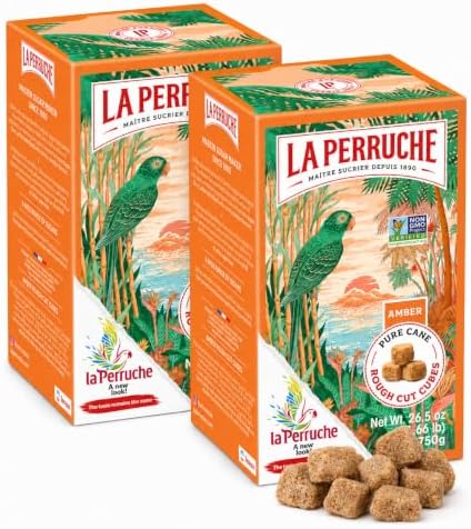 La Perruche Pure Cane Brown Sugar Cubes (750g/1.65lb box) | Ideal Sugar Cubes for Coffee | Pack of 2
