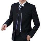 Men Casual Suit Blazer Jackets Stand Collar Business Sport Coats Jacket Slim Fit Button Solid Chinese Tunic Suits Prom