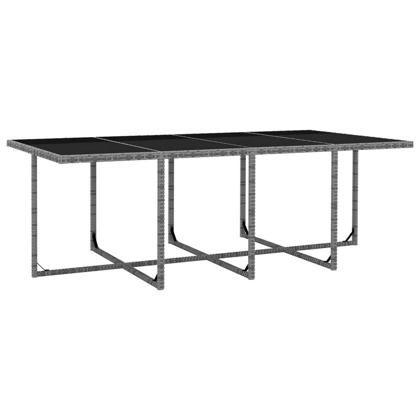Homgoday Set Comedor de jardín 13 Piezas y Cojines ratán sintético Gris Conjunto de Comedor de Exterior Conjunto de Muebles de Jardín terraza Exterior Sillas y Mesa con Cojines incluidos