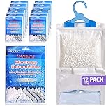 Nyxi Set of 12 Hanging Interior Wardrobe Dehumidifier - 230g Each Bag - Ideal to stop damp, mould mildew & condensation- For Wardrobe, Home, Kitchen, Garage, Bedroom, Caravan, Office, Basement etc