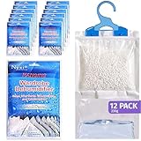 Nyxi Set of 12 Hanging Interior Wardrobe Dehumidifier - 230g Each Bag - Ideal to stop damp, mould mildew & condensation- For Wardrobe, Home, Kitchen, Garage, Bedroom, Caravan, Office, Basement etc