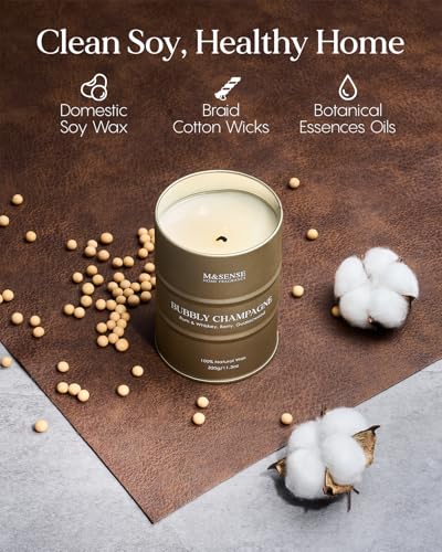 Image of M&SENSE Bubbly Champagne Scented Fall Candles,11.3oz Soy Wax