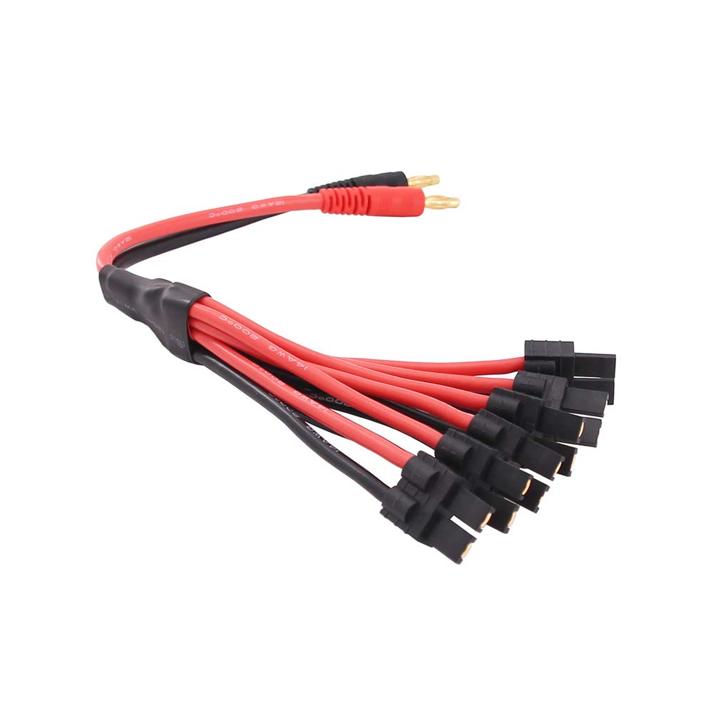 OliYin 1pc 6X Compatible with tr Connector to 4mm Banana Plug Parallel Adapter Battery Charging Cable 27cm