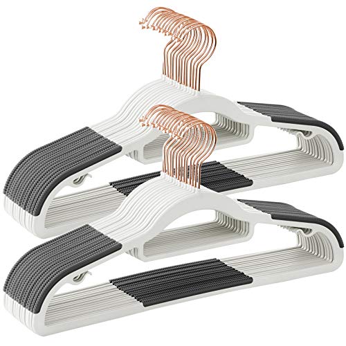 Grucce 30 Pezzi Appendiabiti Antiscivolo Salvaspazio Spesso 0.5 cm 42 cm Gancio Girevole a 360° Color e CRP020W01 largo rosa plastica grigio bianco oro