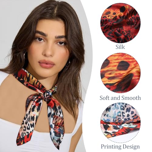 Fashion Digital Printed Square Scarf - Simulation Silk Scarves Bandanas for Women3