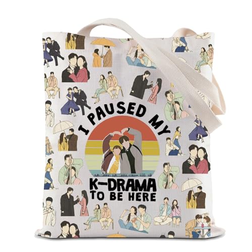 ZJXHPO K Drama Tote Bag For Korean TV Show Fans I Paused My KDrama To Be Here K Drama Shoulder Bag...