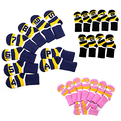 Golf Iron Covers,Golf Iron Head Covers Knitted Golf Iron Covers Set 9pcs Golf Iron Headcovers,Golf Club Head Covers for Iron Fits Titleist,Callaway,Ping,Taylormade (Pink)