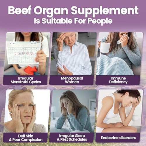 Image of VivoNu Beef Organ Supplement for Women, 400 Day Supply, 11000mg per Serving Beef Organs with Bovine Liver, Ovary, Uterus, Kidney, Heart, Bone & More, 100% Grass Fed, Balance Hormones, Energy