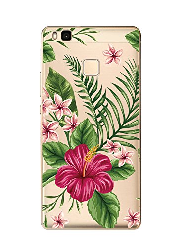 Coque Huawei P9 Lite 2016 transparente silicone souple Novago Motif Bouquet Exotique