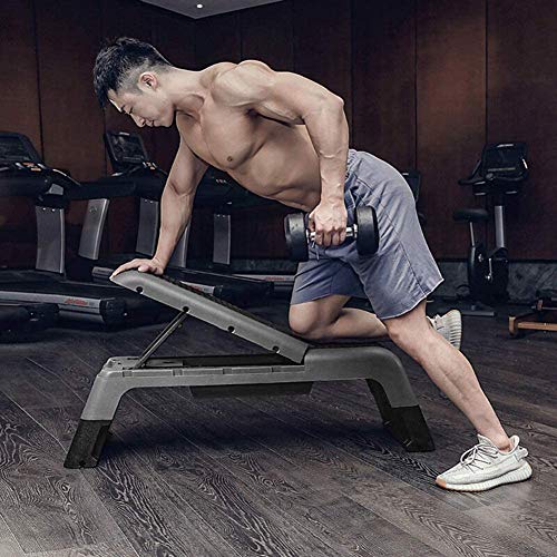 WLDOCA Step Platforms, Fitness Platform Aerobic Stepper Exercise Step Platform Dumbbell Bench Multifunctional Fitness Pedal Black Safety Non-Slip Footplates