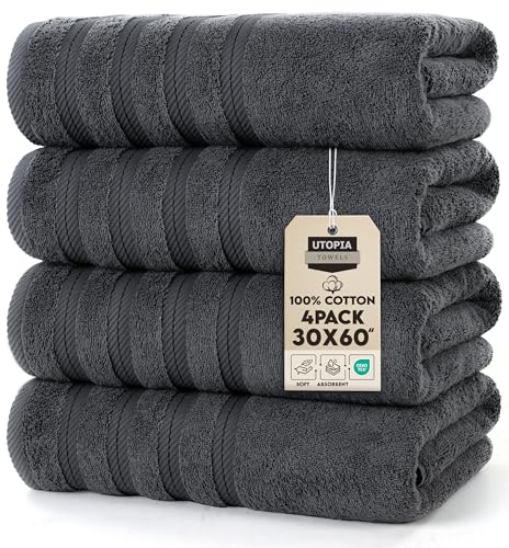Utopia Towels 4 Pack Premium Extra Large Bath Towels Set, (30 x 6...