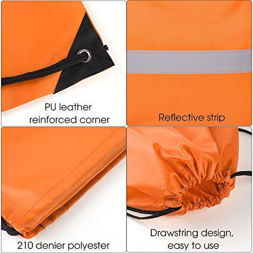 Image of KUUQA 22 Pcs Drawstring Backpack Bag Bulk Reflective Backpack String Bags Cinch Sack Backpack for Team Yoga Sport Gym Traveling (11 Colors)