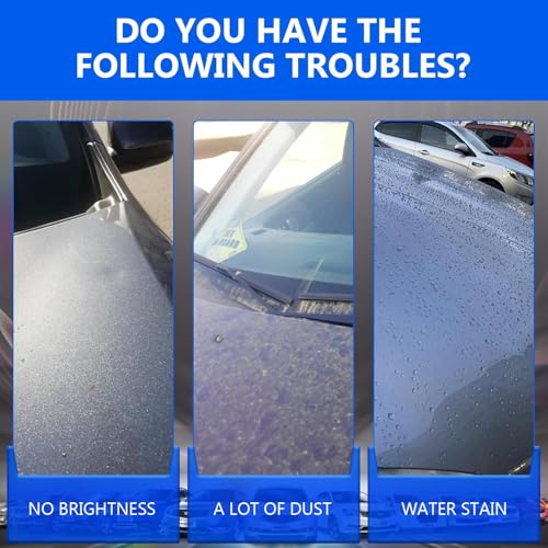 Car Coating Spray Set, Quick Effect Coating Agent, Quickly Coat Car Wax, Scratch Wax Polish Spray Extremely Hydrophobic, Oil Film Emulsion Glass Cleaner (1PCS+Sponge+Cloth)