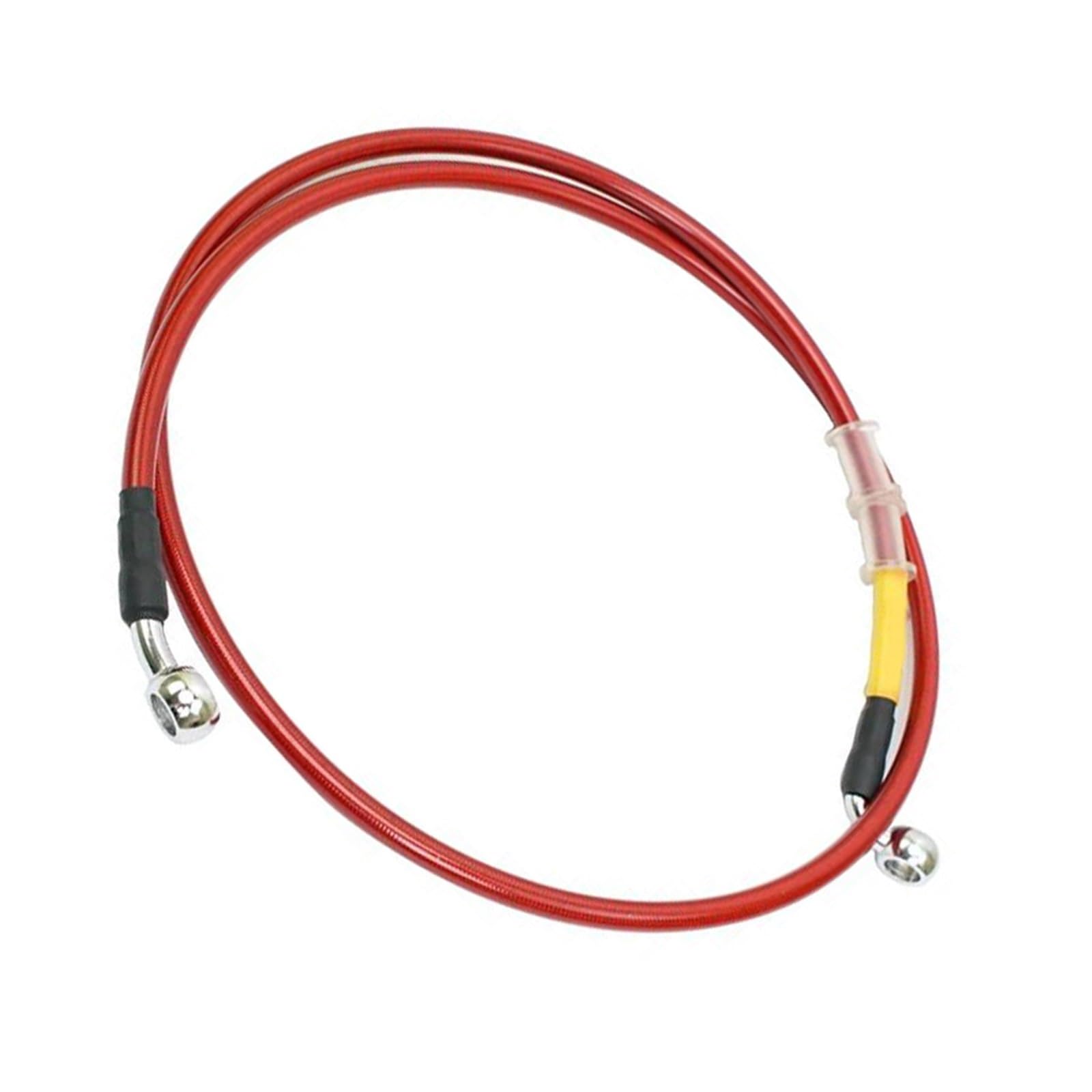 Shqxd Black- Silver Hydraulic Brake Hose Motorcycle Universal Hydraulic Brake Hose Tube Line Pipe Steel Mesh Braided Oil M10 Banjo 28° 90° 400Mm-2400Mm(2400Mm)