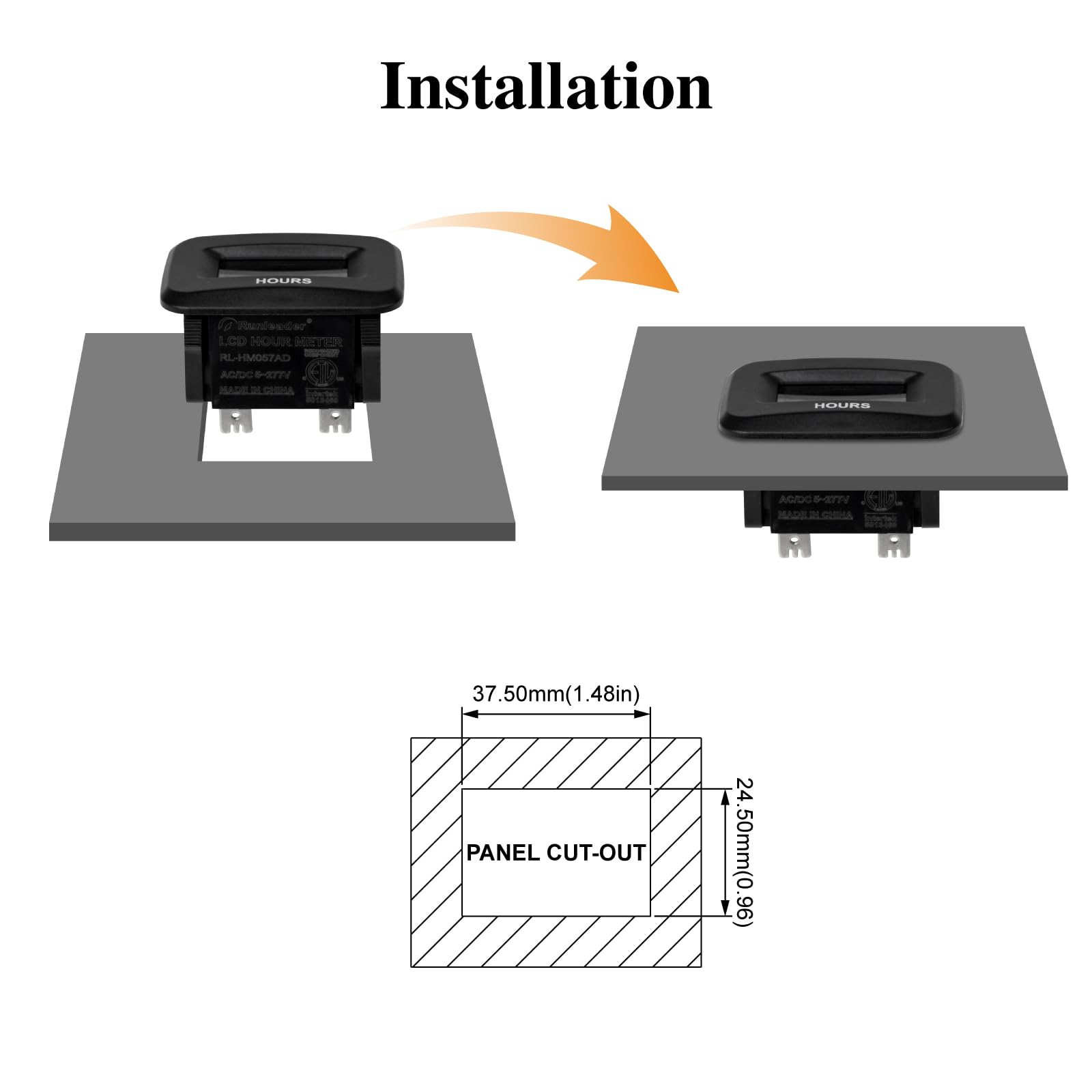 Contatore digitale LCD per ore di funzionamento AC/DC 5 V fino a 277 V, timer per conto alla rovescia, memorizzazione dati per tosaerba ZTR, trattore, generatore, club, auto, lavatrice